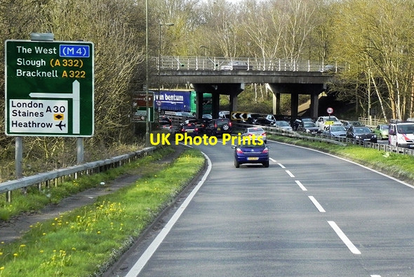 Photo 6"x4" Northbound A322, London Road Bridge Bagshot\/SU9163 c2015