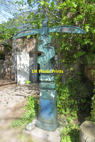 Photo 6"x4" Millennium milepost, Pillars of Hercules Falkland c2015