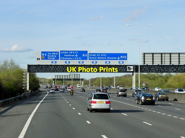 Photo 6"x4" London Orbital Motorway approaching Junction 15 (Colnbrook) West Drayton\/TQ0679 c2015