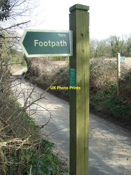 Photo 6"x4" Footpath Signs Theberton c2015