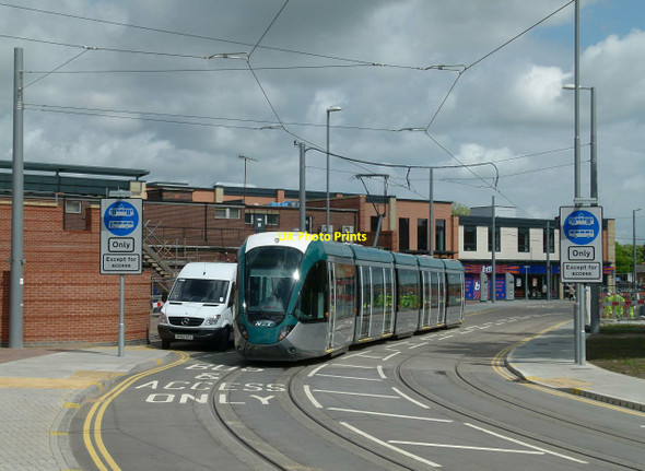 Photo 6"x4" Test tram entering Beeston Transport Interchange Beeston\/SK5236 c2015