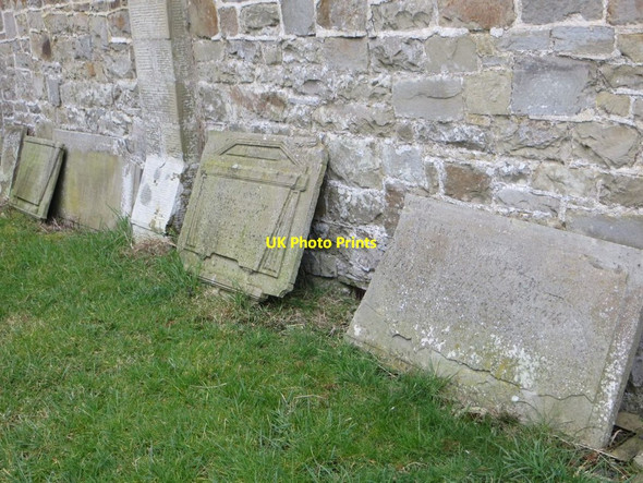 Photo 6"x4" Memorials on the South Wall Llanfihangel-nant-Melan c2015