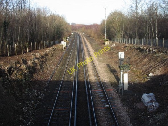 Photo 6"x4" Looking NW along railway to Snowdown Frogham\/TR2550 c2009