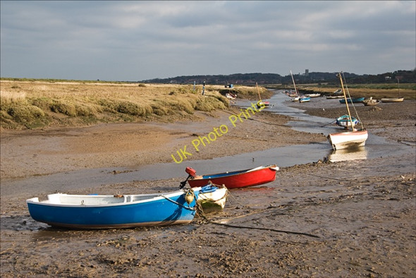 Photo 6"x4" Boats along the creek at low tide Morston c2007