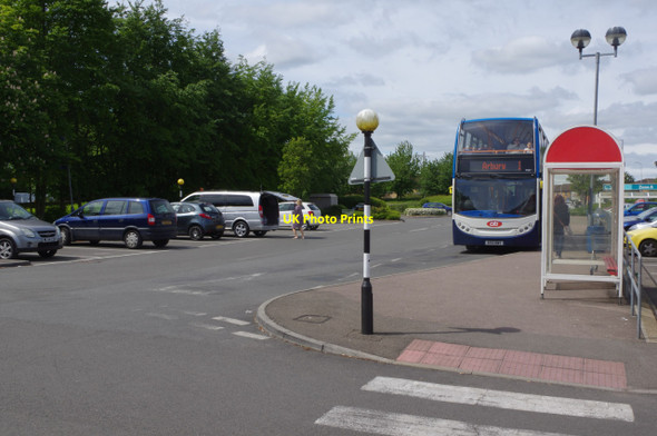 Photo 6"x4" Bus stop at Tesco Fulbourn Cherry Hinton Superstore Cherry Hinton c2015