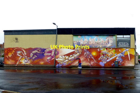 Photo 6"x4" Large mural, Omagh Omagh c2015