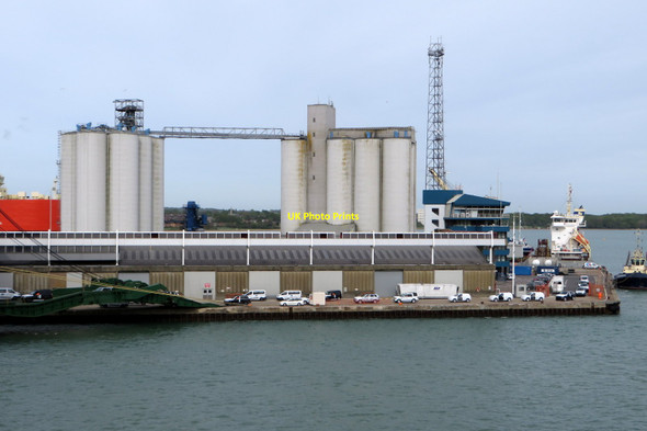 Photo 6"x4" Cars waiting for export by the grain terminal Ocean Village c2015