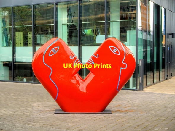 Photo 6"x4" Sculpture Outside Kings Place Arts Building London c2015