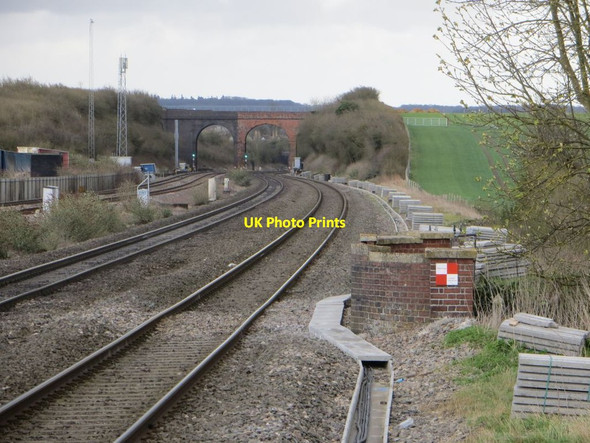 Photo 6"x4" Pylon near Silly Bridge Cholsey c2015
