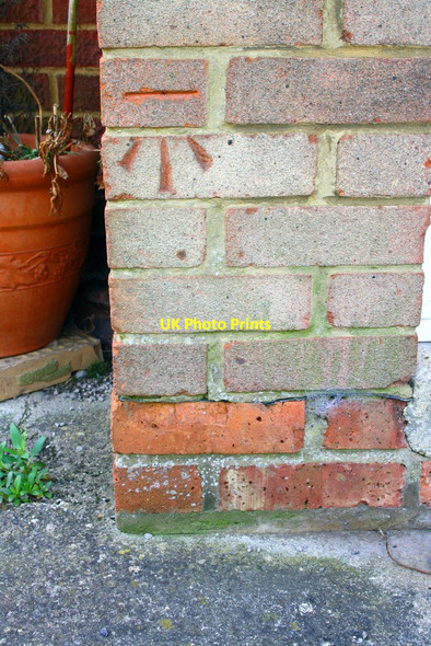 Photo 6"x4" Benchmark on #245 Whitbourne Avenue Swindon\/SU1685 c2015