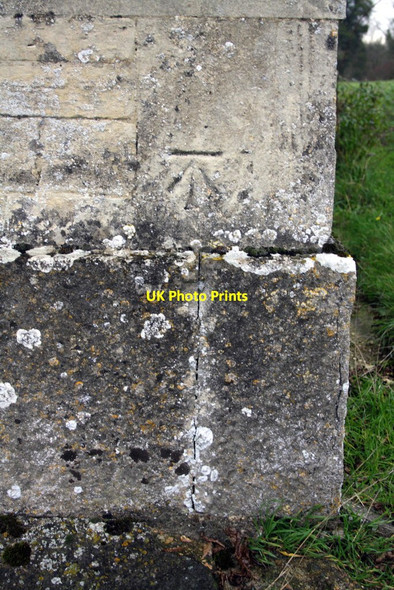 Photo 6"x4" Benchmark on St Giles's Church Hampton Gay c2012