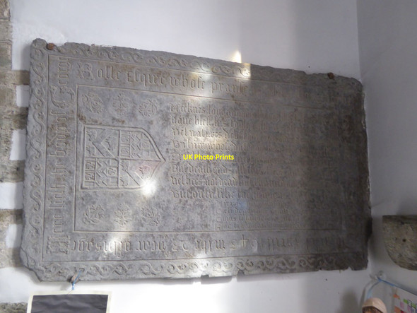 Photo 6"x4" Grave slab in Church of St Marwenne, Marhamchurch Marhamchurch c2016