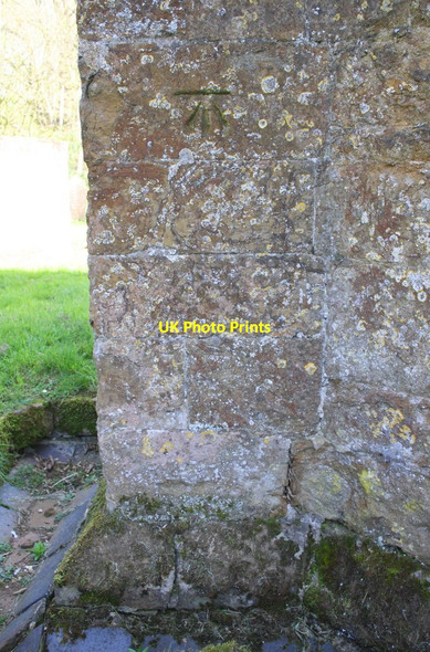 Photo 6"x4" Benchmark on buttress of All Saints Church Wroxton c2016