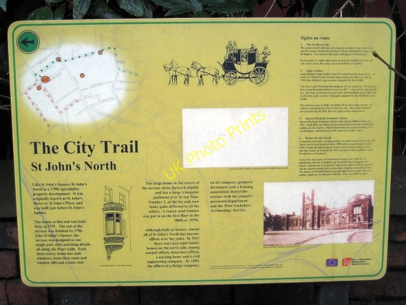 Photo 6"x4" City Trail information board Wakefield\/SE3320 c2009
