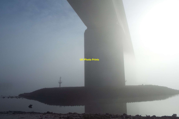 Photo 6"x4" The Orwell Bridge on a foggy morning Gainsborough\/TM1841 c2016