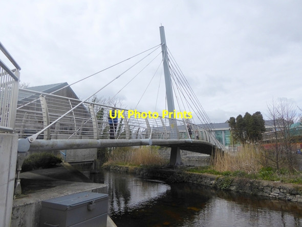 Photo 6"x4" Cable-stay footbridge over Gaol River Salthill c2016