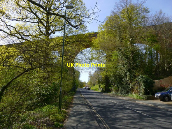Photo 6"x4" Railway viaduct across Garden Wood Road East Grinstead c2016