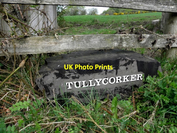Photo 6"x4" Inscribed stone, Tullycorker Augher c2016