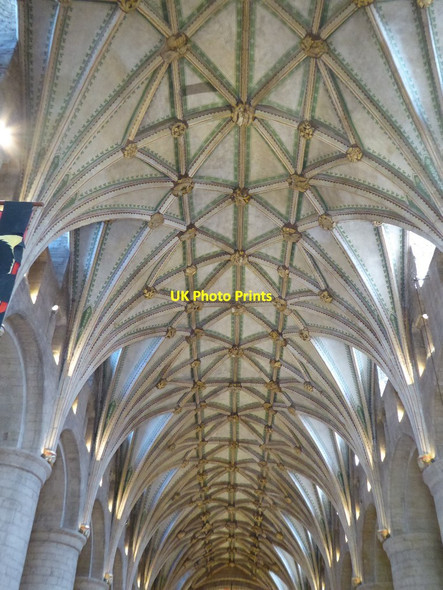 Photo 6"x4" Nave vaulting, Tewkesbury Abbey Tewkesbury c2016