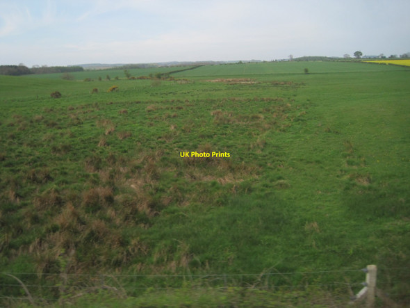 Photo 6"x4" View from a Newcastle-Edinburgh train - scrub and farmland near Newham Newham\/NU1728 c2016