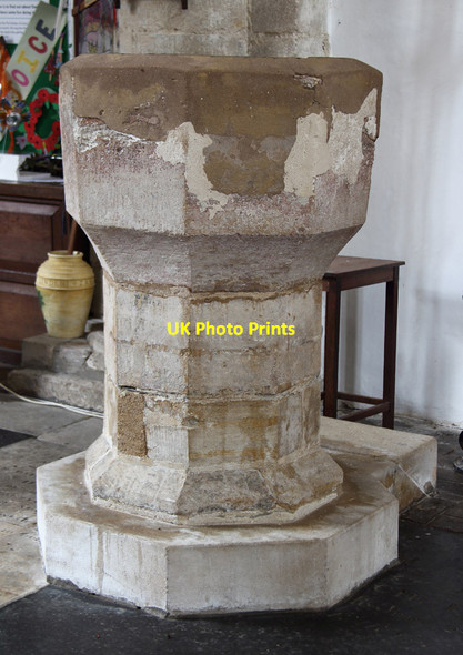 Photo 6"x4" St Mary Magdalene, Ickleton - Font Ickleton c2016