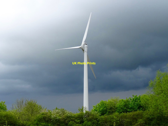 Photo 6"x4" Wind turbine at Cattows Farm Heather c2016