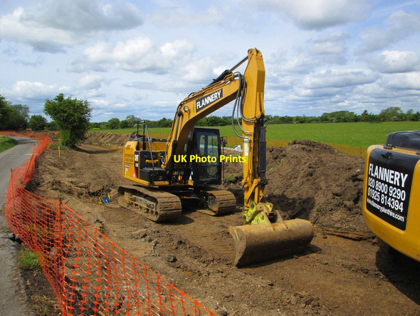 Photo 6"x4" CAT excavator near Tadpole Bridge, Oxon Buckland Marsh c2015