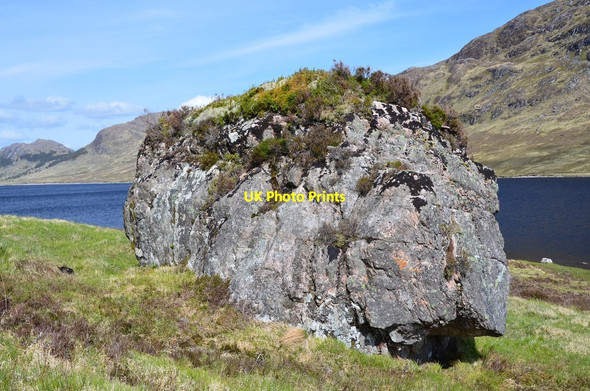 Photo 6"x4" Prominent boulder by Lochan na h-Earba Torgulbin c2015