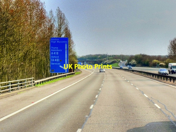 Photo 6"x4" Southbound M40, Approaching Oxford Services Waterperry\/SP6206 c2015