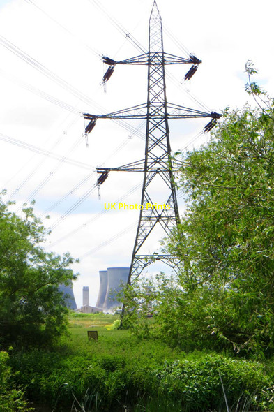 Photo 6"x4" Electricity pylon over the River Thames Appleford c2015