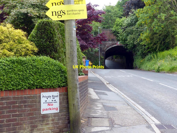 Photo 6"x4" Bridge supporting the Bridgewater canal and NGS sign Lymm c2015