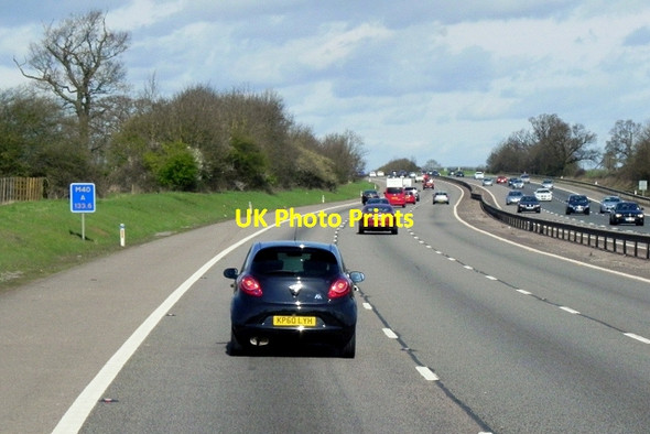 Photo 6"x4" Northbound M40 at Driver Location A133.6 Arlescote c2015