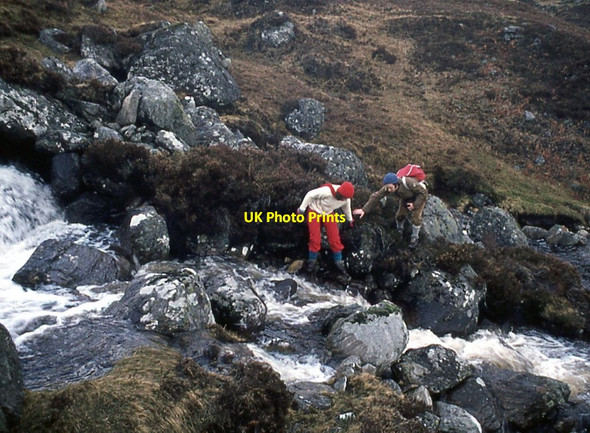 Photo 6"x4" Allt Dh\u00c3\u00b9in Croisg to be crossed Meall Dh\u00f9in Croisg c1974