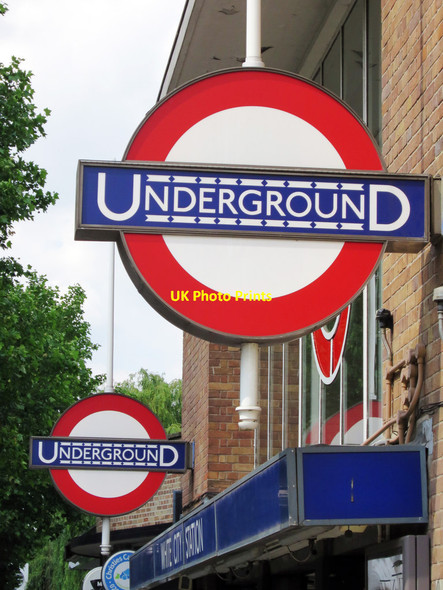 Photo 6"x4" Underground signs at White City Station Hammersmith\/TQ2279 c2015
