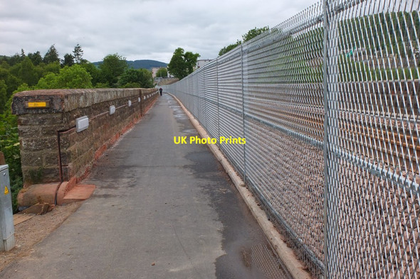 Photo 6"x4" Footpath and railway, Redbridge Viaduct Galashiels c2015