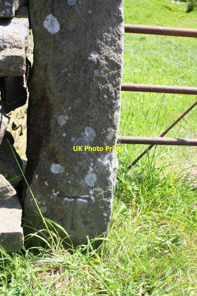 Photo 6"x4" Benchmark on gatepost near Redfirth Gill Cote Carleton-in-Craven c2015