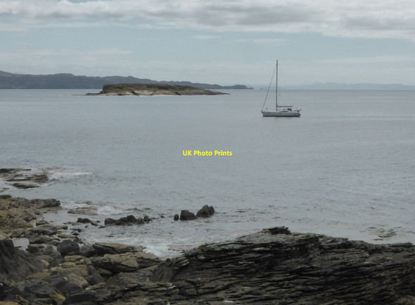 Photo 6"x4" Yacht in Port an Luig Mhoir Elgol c2015