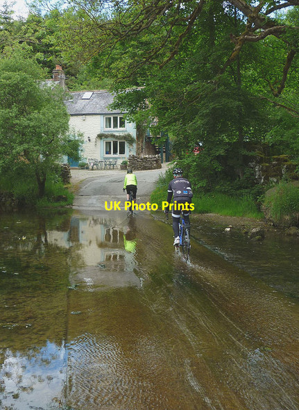 Photo 6"x4" Cycling over the ford at Rutter Mill Drybeck\/NY6615 c2015