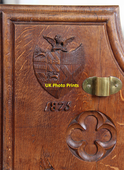 Photo 6"x4" St Mary, Buxhall - Bench end Buxhall c2015