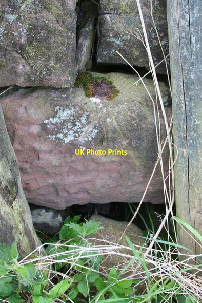 Photo 6"x4" Benchmark on stone at wall junction Hoff c2015
