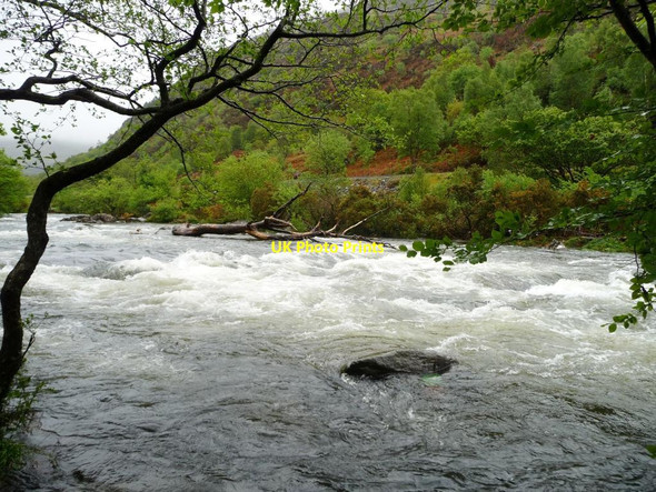 Photo 6"x4" Afon Glaslyn, Aberglaslyn Pass, looking upstream Nantmor c2015