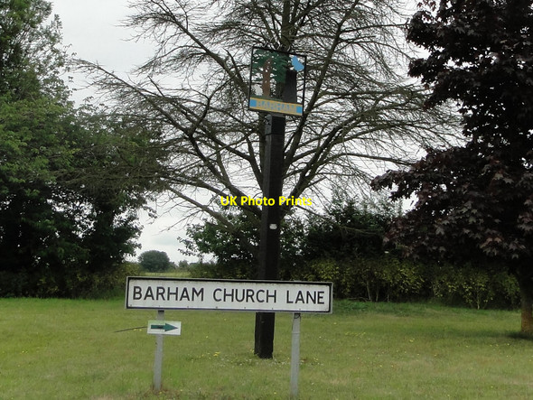 Photo 6"x4" Barham village sign in Barham Church Lane Great Blakenham c2015