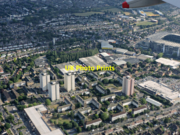 Photo 6"x4" Twickenham from the air Isleworth c2015