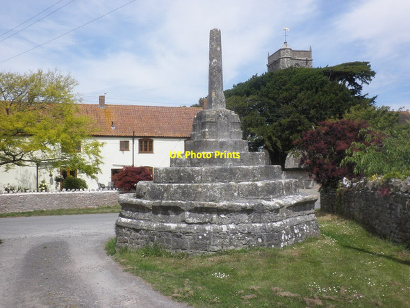 Photo 6"x4" Stone Cross, Wick St Lawrence Wick St Lawrence c2015