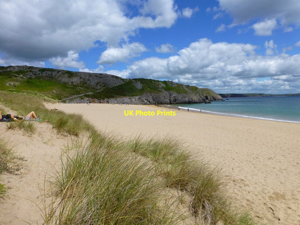 Photo 6"x4" The beach at Barafundle Bay Stackpole c2015