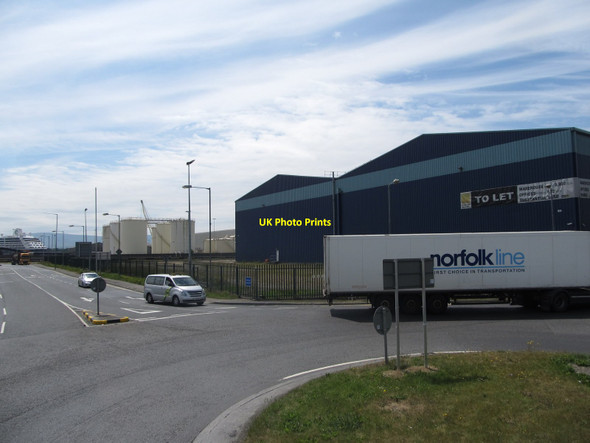 Photo 6"x4" View south along Bond Drive Extension, Dublin Port Clontarf c2015