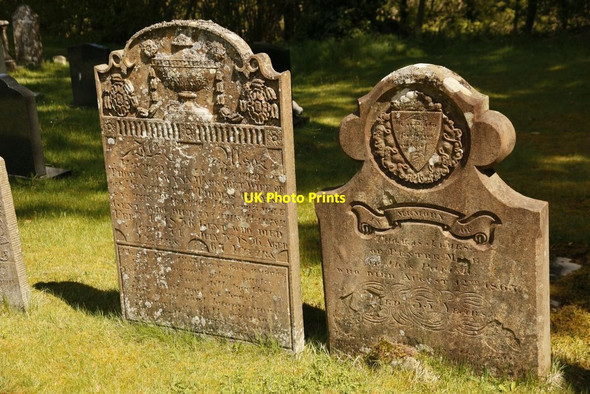 Photo 6"x4" Two Headstones Aberedw c2015