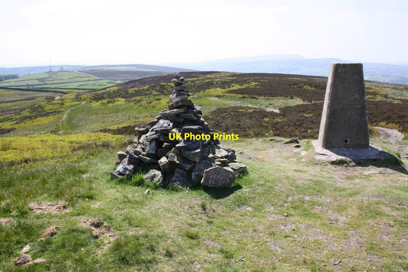 Photo 6"x4" Cairn and trig point on Elslack Moor Raygill\/SD9445 c2015