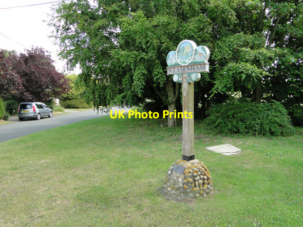 Photo 6"x4" Weasenham village sign Weasenham St Peter c2015