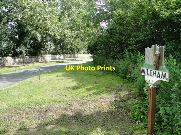 Photo 6"x4" Mileham village sign in The Street, not far from the castle Mileham c2015